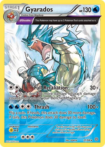 Gyarados (21) - XY Ancient Origins - Holofoil - Moderately Played (MP)