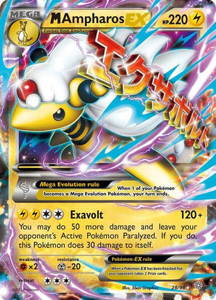 M Ampharos EX - XY Ancient Origins - Holofoil - Moderately Played (MP)