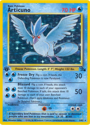 Articuno (2) - Fossil - Unlimited Holofoil - Damaged