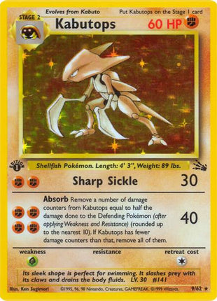 Kabutops (9) - Fossil - Unlimited Holofoil - Near Mint (NM)