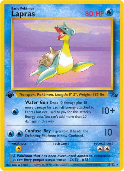 Lapras (25) - Fossil - Unlimited - Moderately Played (MP)