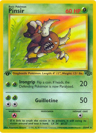 Pinsir (25) - Jungle - Unlimited - Moderately Played (MP)