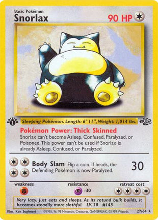 Snorlax (27) - Jungle - Unlimited - Near Mint (NM)
