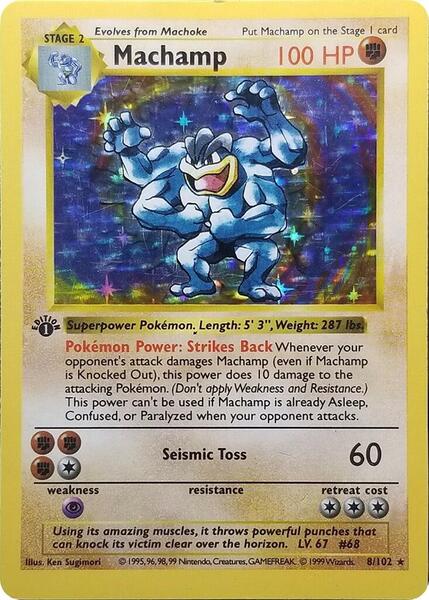 Machamp - 8/102 (Base Set Shadowless) - Deck Exclusives - 1st Edition Holofoil - Lightly Played (LP)