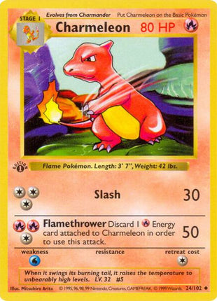 Charmeleon - Base Set Shadowless - Unlimited - Lightly Played (LP)
