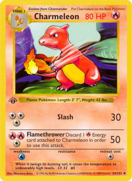 Charmeleon - Base Set Shadowless - Unlimited - Moderately Played (MP)