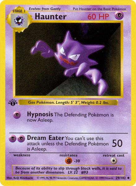 Haunter - Base Set Shadowless - Unlimited - Moderately Played (MP)