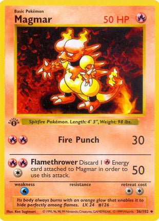 Magmar - Base Set Shadowless - 1st Edition - Near Mint (NM)