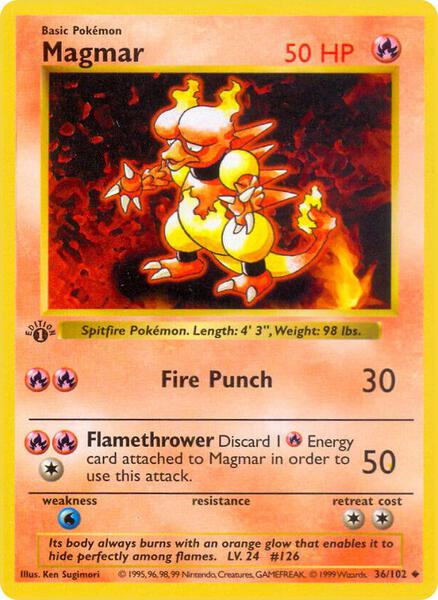 Magmar - Base Set Shadowless - 1st Edition - Near Mint (NM)