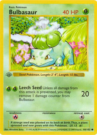 Bulbasaur - Base Set Shadowless - Unlimited - Lightly Played (LP)