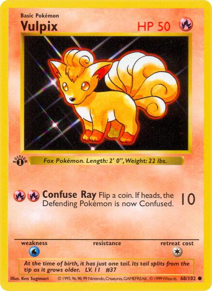 Vulpix - Base Set Shadowless - 1st Edition - Damaged