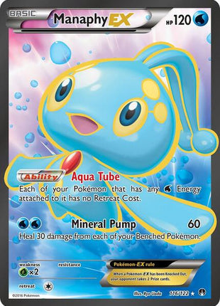 Manaphy EX (Full Art) - XY BREAKpoint - Holofoil - Lightly Played (LP)