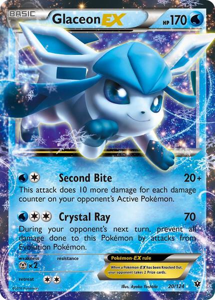 Glaceon EX - XY Fates Collide - Holofoil - Moderately Played (MP)