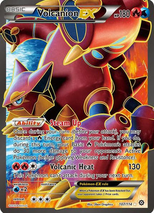 Volcanion EX (Full Art) - XY Steam Siege - Holofoil - Moderately Played (MP)