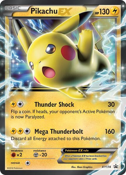 Pikachu EX - XY174 - XY Promos - Holofoil - Moderately Played (MP)