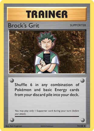 Brock's Grit - XY Evolutions - Reverse Holofoil - Near Mint (NM)