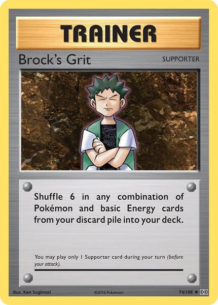 Brock's Grit - XY Evolutions - Reverse Holofoil - Near Mint (NM)