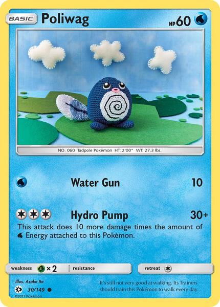Poliwag - SM Base Set - Reverse Holofoil - Moderately Played (MP)