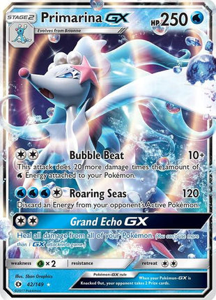 Primarina GX - SM Base Set - Holofoil - Near Mint (NM)