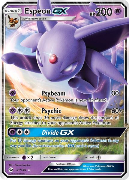Espeon GX - SM Base Set - Holofoil - Moderately Played (MP)