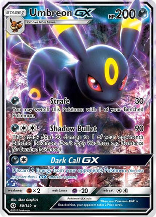 Umbreon GX - SM Base Set - Holofoil - Near Mint (NM)