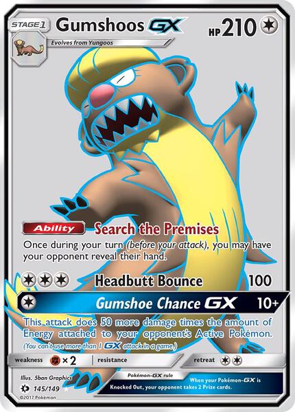 Gumshoos GX (Full Art) - SM Base Set - Holofoil - Lightly Played (LP)