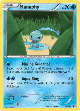 Manaphy - XY190 - XY Promos - Holofoil - Moderately Played (MP)