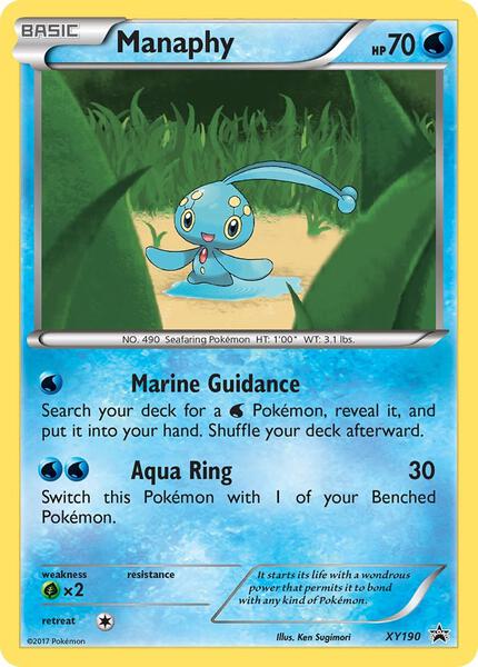 Manaphy - XY190 - XY Promos - Holofoil - Moderately Played (MP)