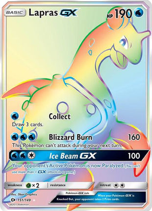 Lapras GX (Secret) - SM Base Set - Holofoil - Near Mint (NM)