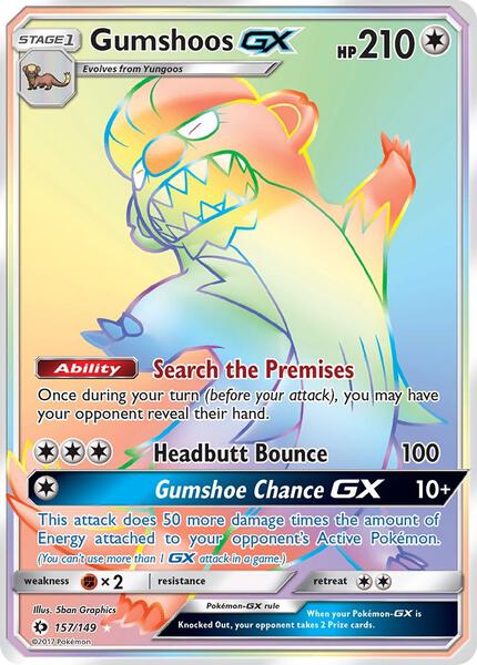 Gumshoos GX (Secret) - SM Base Set - Holofoil - Near Mint (NM)