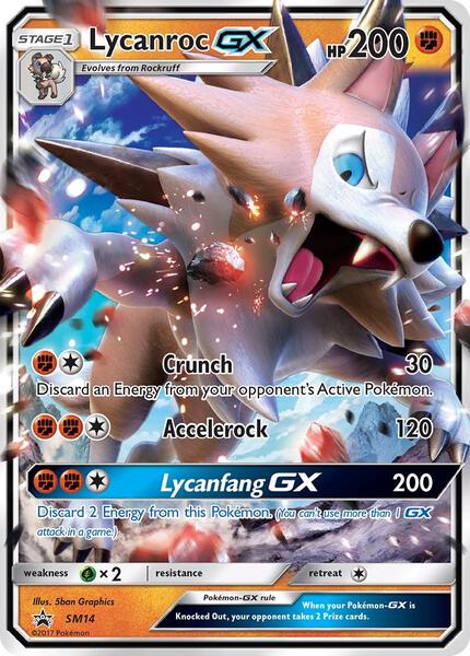 Lycanroc GX - SM14 - SM Promos - Holofoil - Moderately Played (MP)