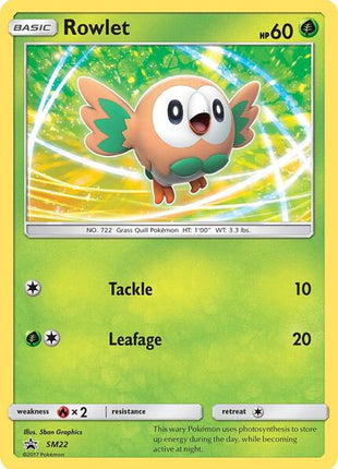 Rowlet - SM22 - SM Promos - Holofoil - Heavily Played (HP)