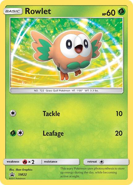 Rowlet - SM22 - SM Promos - Holofoil - Heavily Played (HP)