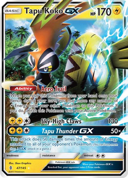 Tapu Koko GX - SM Guardians Rising - Holofoil - Near Mint (NM)