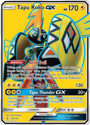 Tapu Koko GX (Full Art) - SM Guardians Rising - Holofoil - Near Mint (NM)