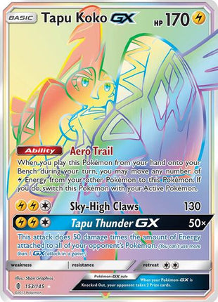 Tapu Koko GX (Secret) - SM Guardians Rising - Holofoil - Heavily Played (HP)