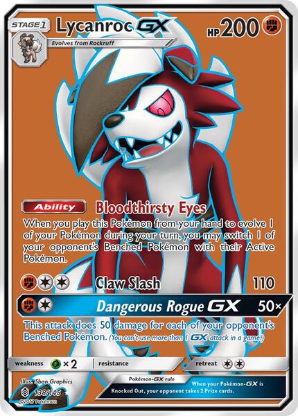 Lycanroc GX (Full Art) - SM Guardians Rising - Holofoil - Near Mint (NM)