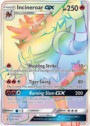 Incineroar GX (Secret) - SM Guardians Rising - Holofoil - Near Mint (NM)