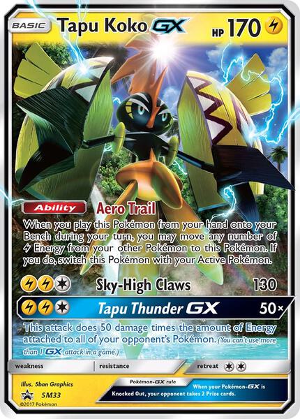 Tapu Koko GX - SM33 - SM Promos - Holofoil - Lightly Played (LP)