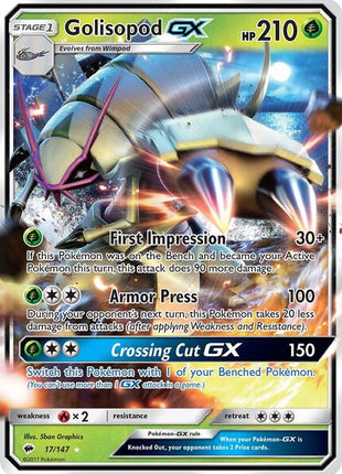 Golisopod GX - SM Burning Shadows - Holofoil - Near Mint (NM)