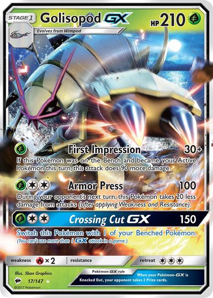 Golisopod GX - SM Burning Shadows - Holofoil - Near Mint (NM)