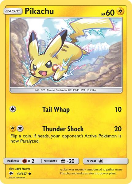 Pikachu - SM Burning Shadows - Near Mint (NM)