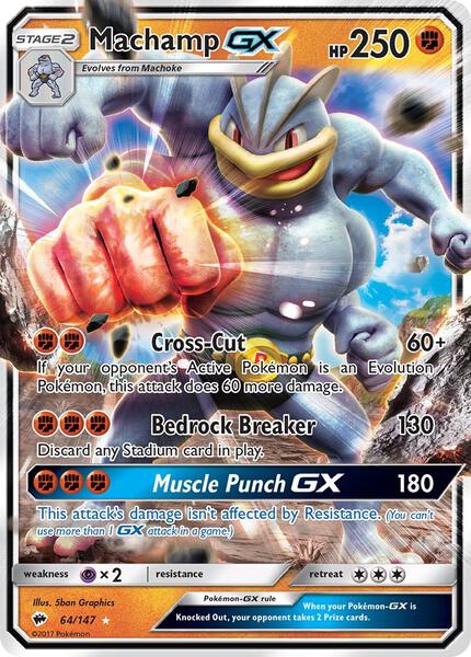 Machamp GX - SM Burning Shadows - Holofoil - Near Mint (NM)