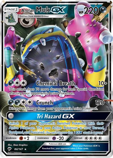 Alolan Muk GX - SM Burning Shadows - Holofoil - Lightly Played (LP)