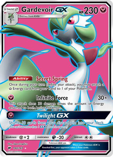 Gardevoir GX (Full Art) - SM Burning Shadows - Holofoil - Moderately Played (MP)