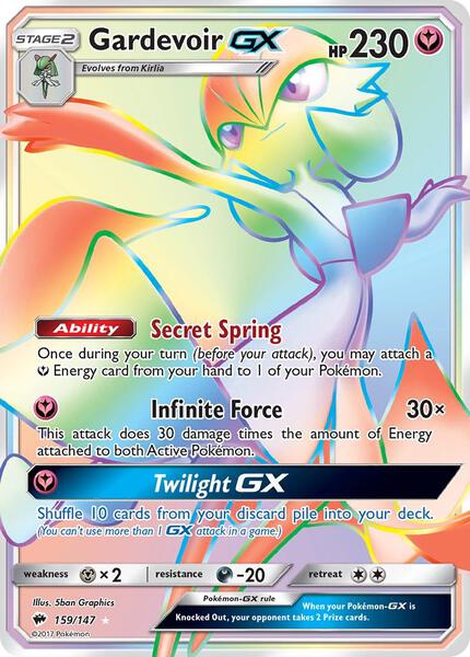 Gardevoir GX (Secret) - SM Burning Shadows - Holofoil - Heavily Played (HP)