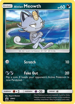 Alolan Meowth - SM43 - SM Promos - Holofoil - Near Mint (NM)