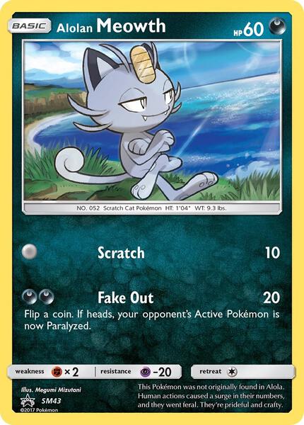 Alolan Meowth - SM43 - SM Promos - Holofoil - Near Mint (NM)