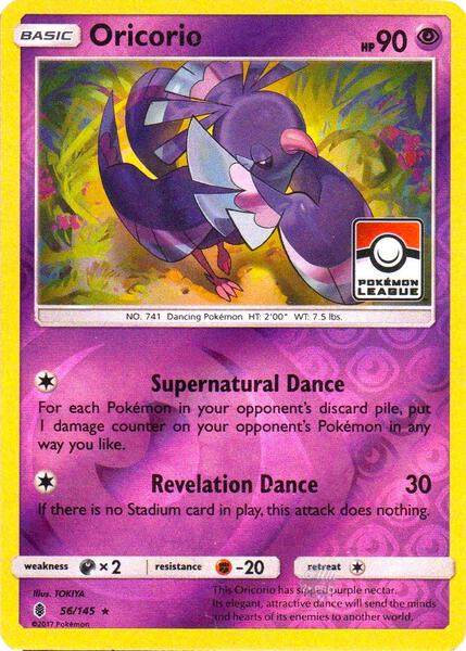 Oricorio - 56/145 (Pokemon League) - League and Championship Cards - Reverse Holofoil - Damaged