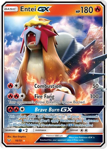 Entei GX - Shining Legends - Holofoil - Lightly Played (LP)